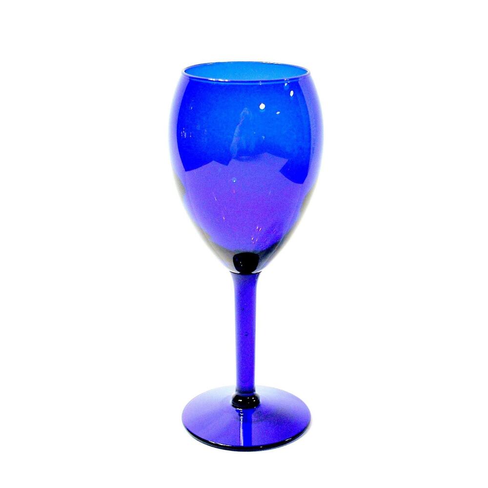 Vintage French Cobalt Blue Glass Stemware Set of 6 - Picture 4 of 10